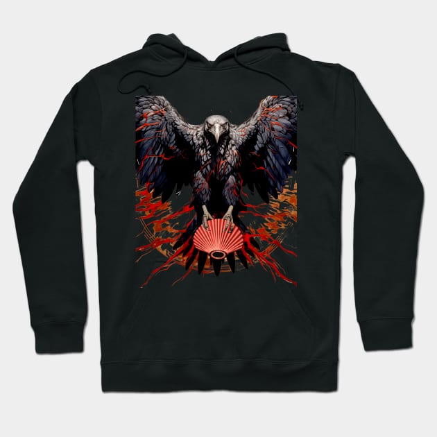 National Native American Heritage Month: The Raven in the Tlingit Indian Creation Story on a Dark Background Hoodie by Puff Sumo